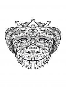 coloring-adult-monkey-head