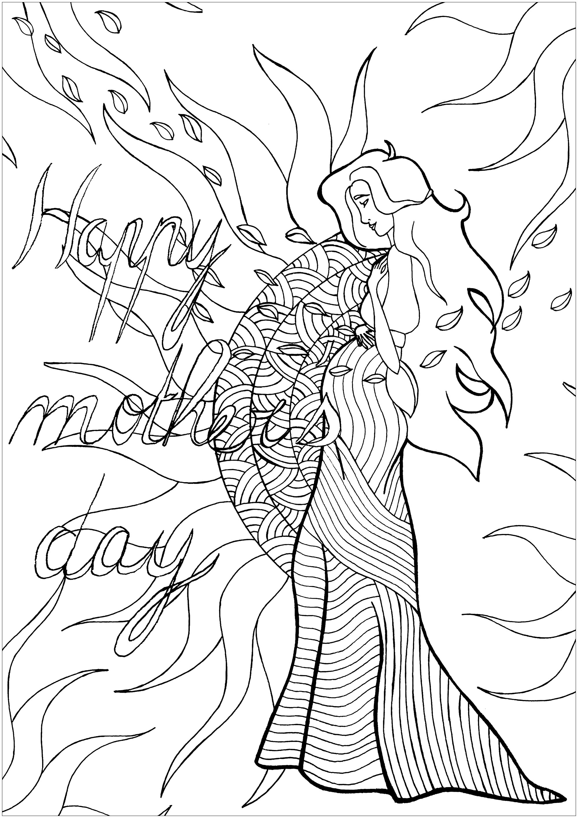 'Give life' : an exclusive coloring page to celebrate Mother's day, Artist : Bénédicte