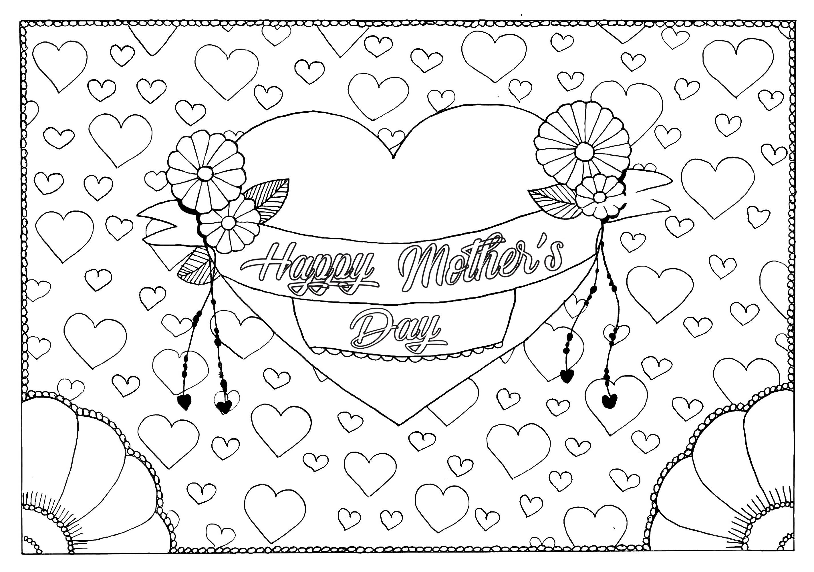 A coloring page for the Mother's day, Artist : Pauline