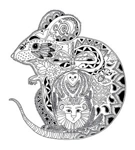 Coloring adult animals mouse