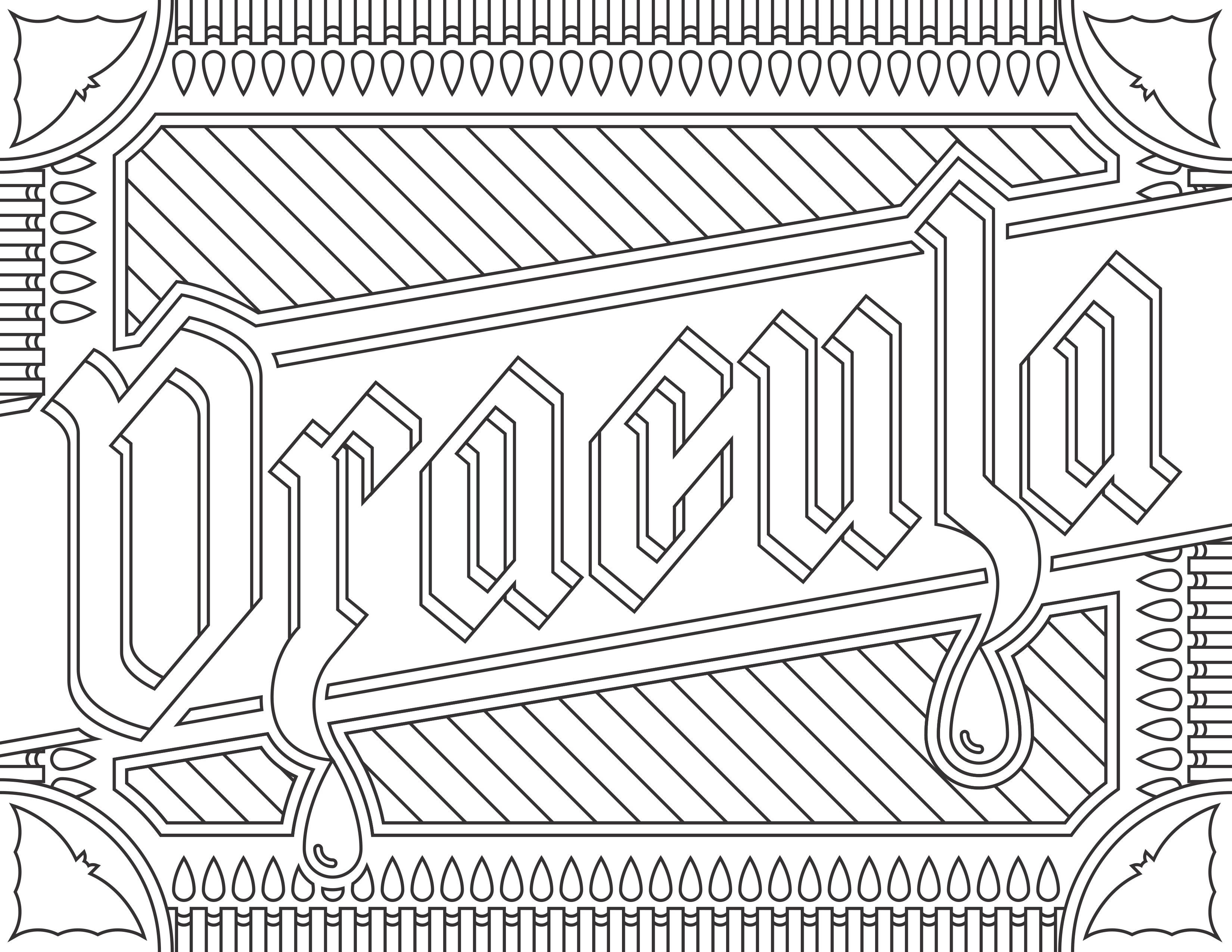 Coloring page inspired by the Movie 'Dracula', for the website Readers.com.