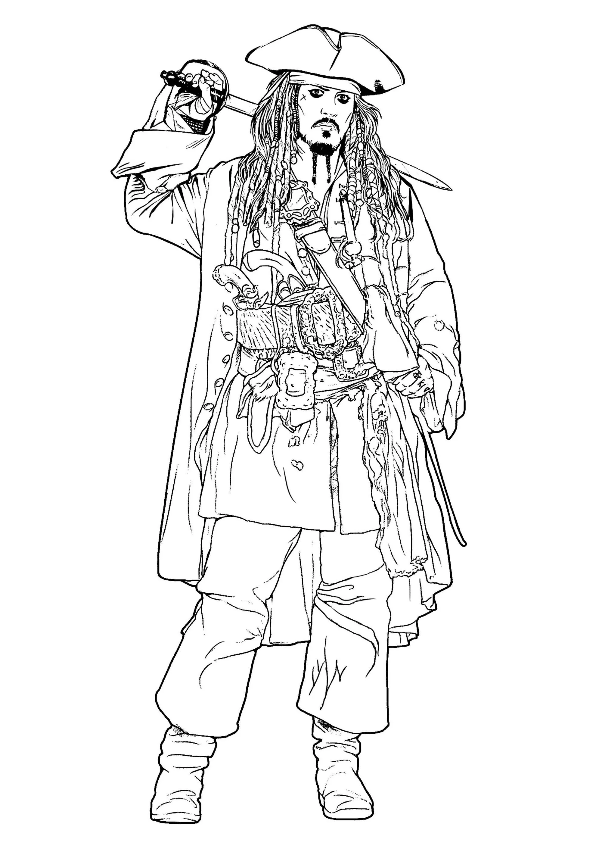 Jack Sparrow (Printable Movie Coloring Page for adults)