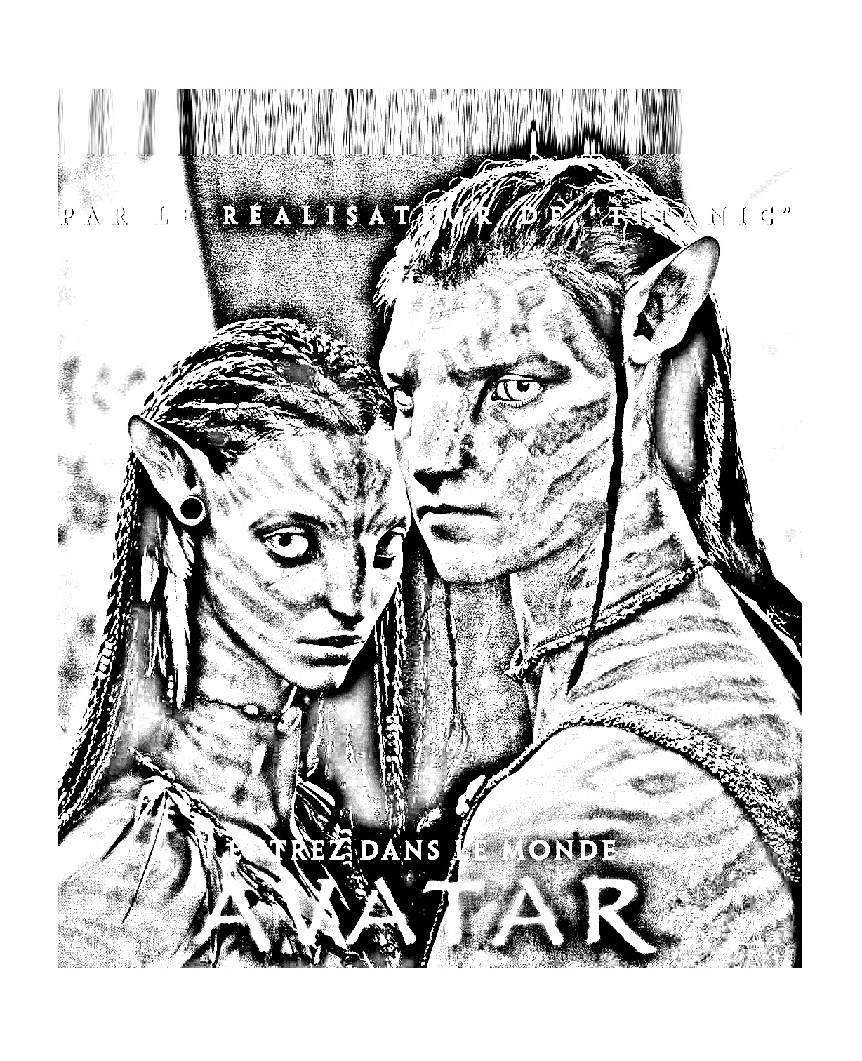 James Cameron's Avatar black & white movie poster