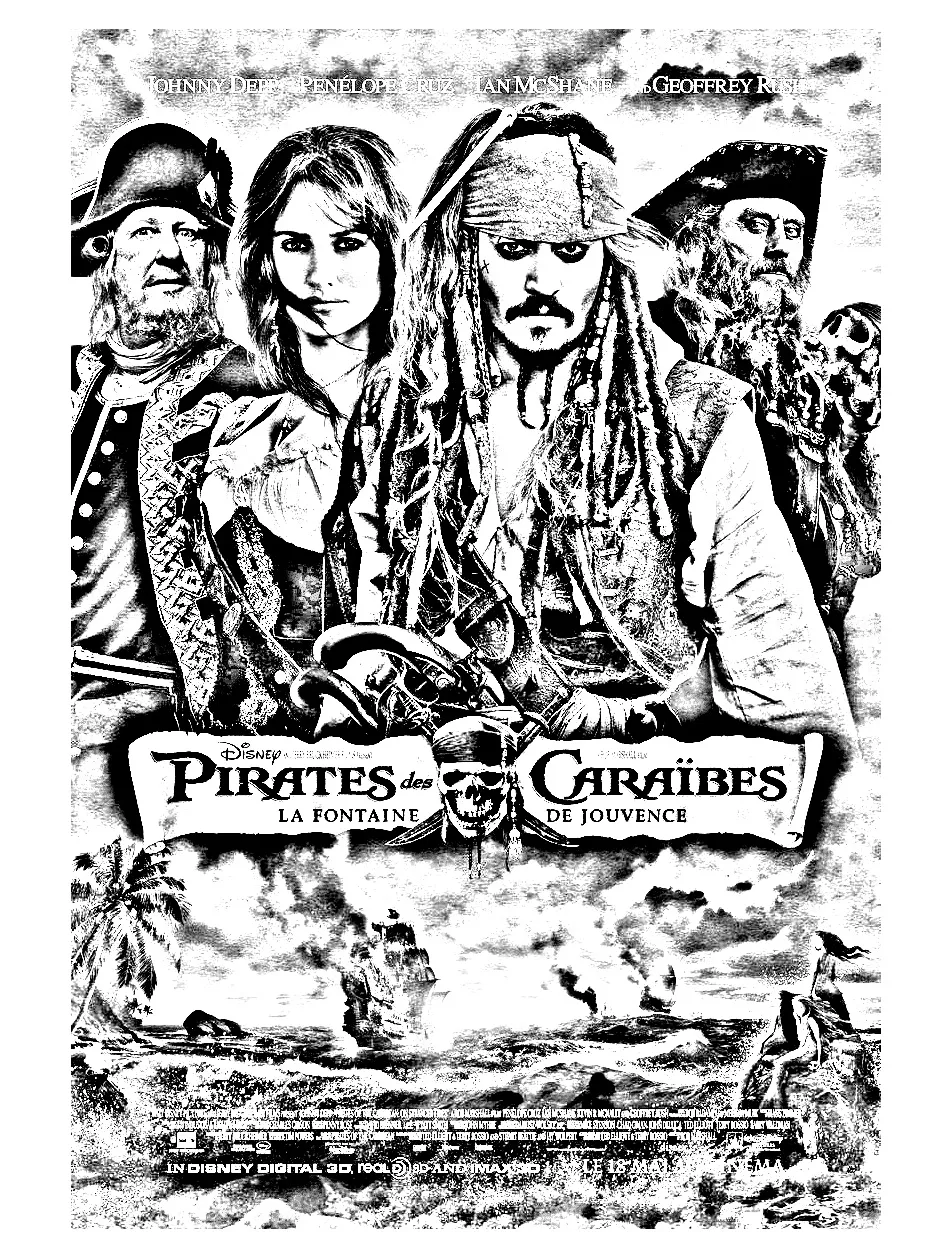 Movie pirates des caraibes - 4 (Printable Coloring Page for adults)