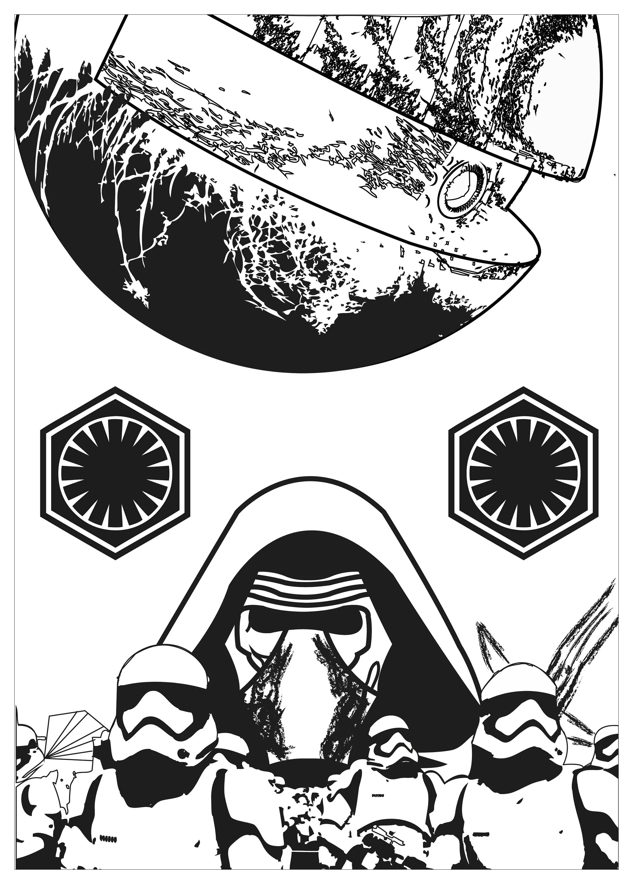 Stars wars fanart (Printable Movie Coloring Page for adults)