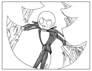 Nightmare Before Christmas Adult Coloring Book Page