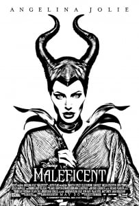 Angelina Jolie in the role of on of the most frightening villain of Disney . . (Movie Coloring Page)
