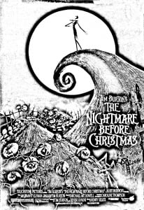 Tim Burton presents : The Nightmare before Christmas (Movie Coloring Page)