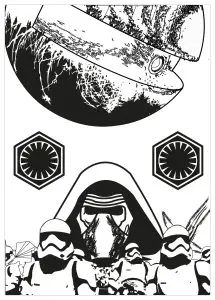 Printable Kylo Ren complex coloring sheets for adults