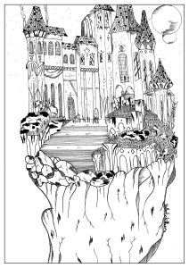 Coloring page adult Coloring landscape by valentin