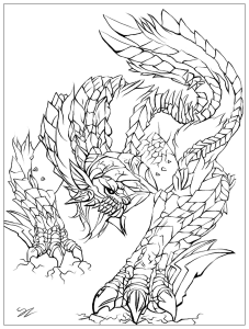 Coloring page adult Monster by Juline