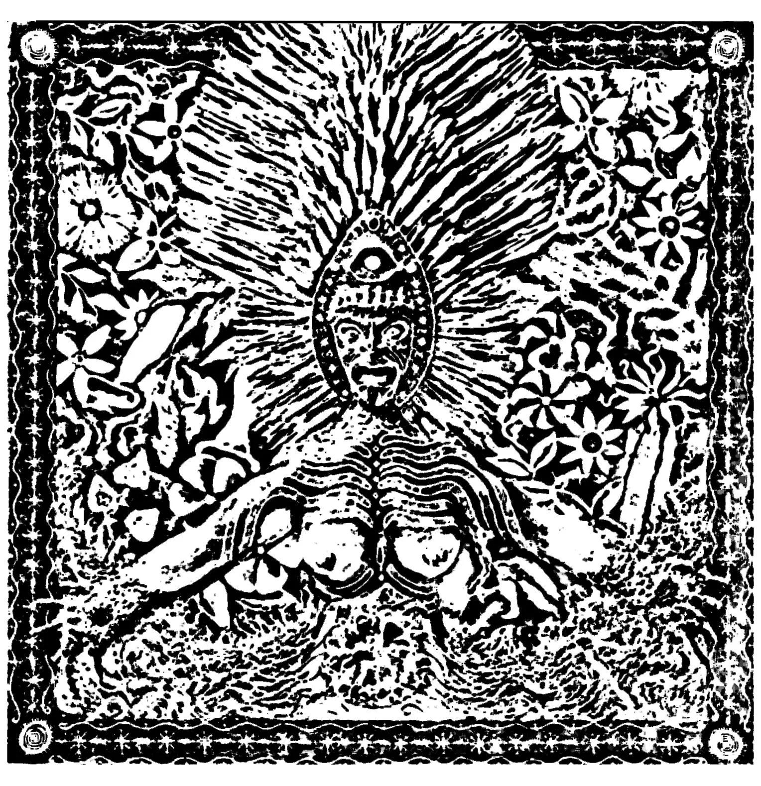 Shamanic drawing (Printable Myths & legends Coloring Page for adults)