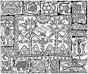 Coloring page inspired by shamanism