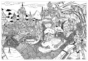 Elder Scroll drawing (Myths & legends Coloring Page)