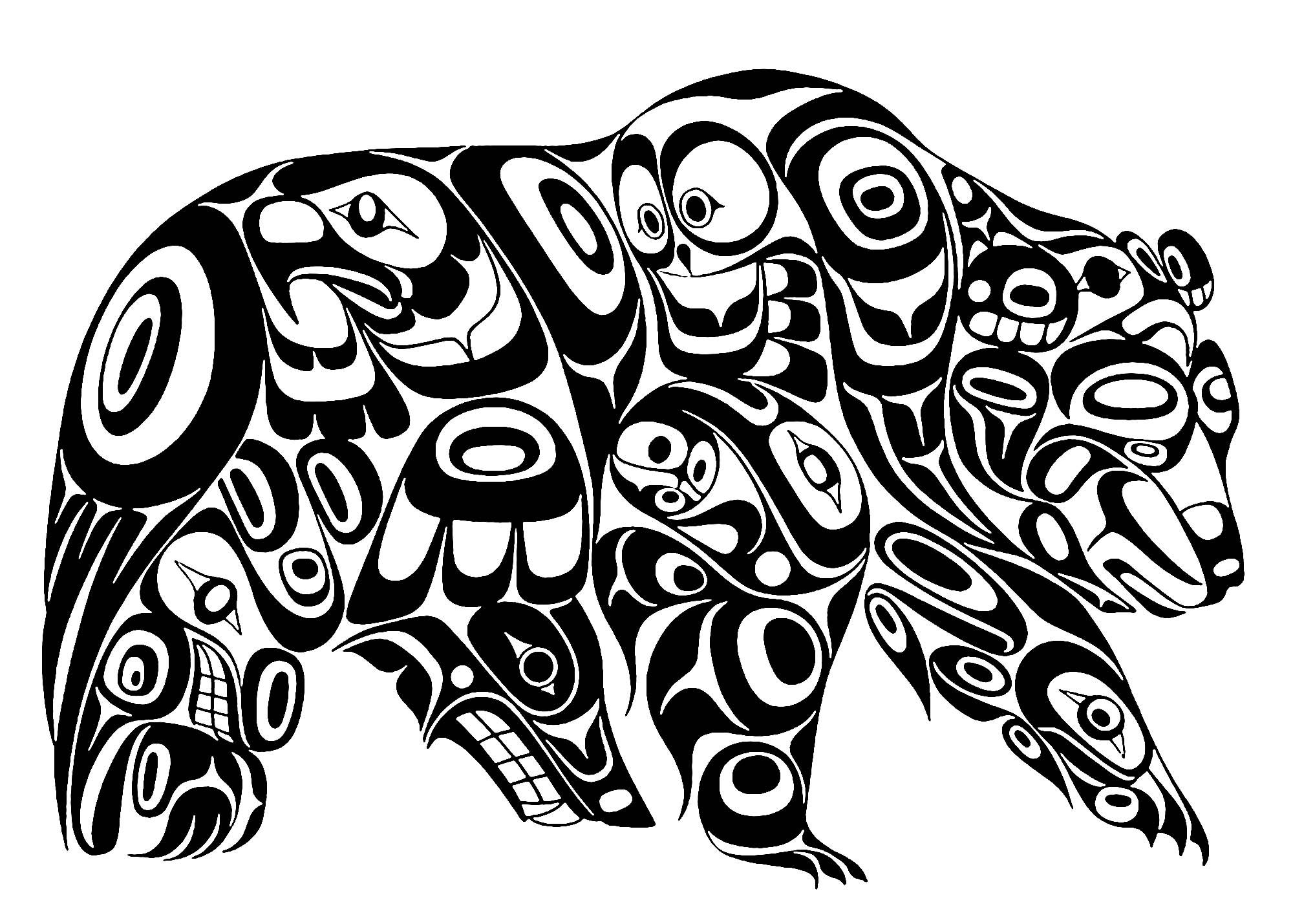 Native American Bear Coloring Page