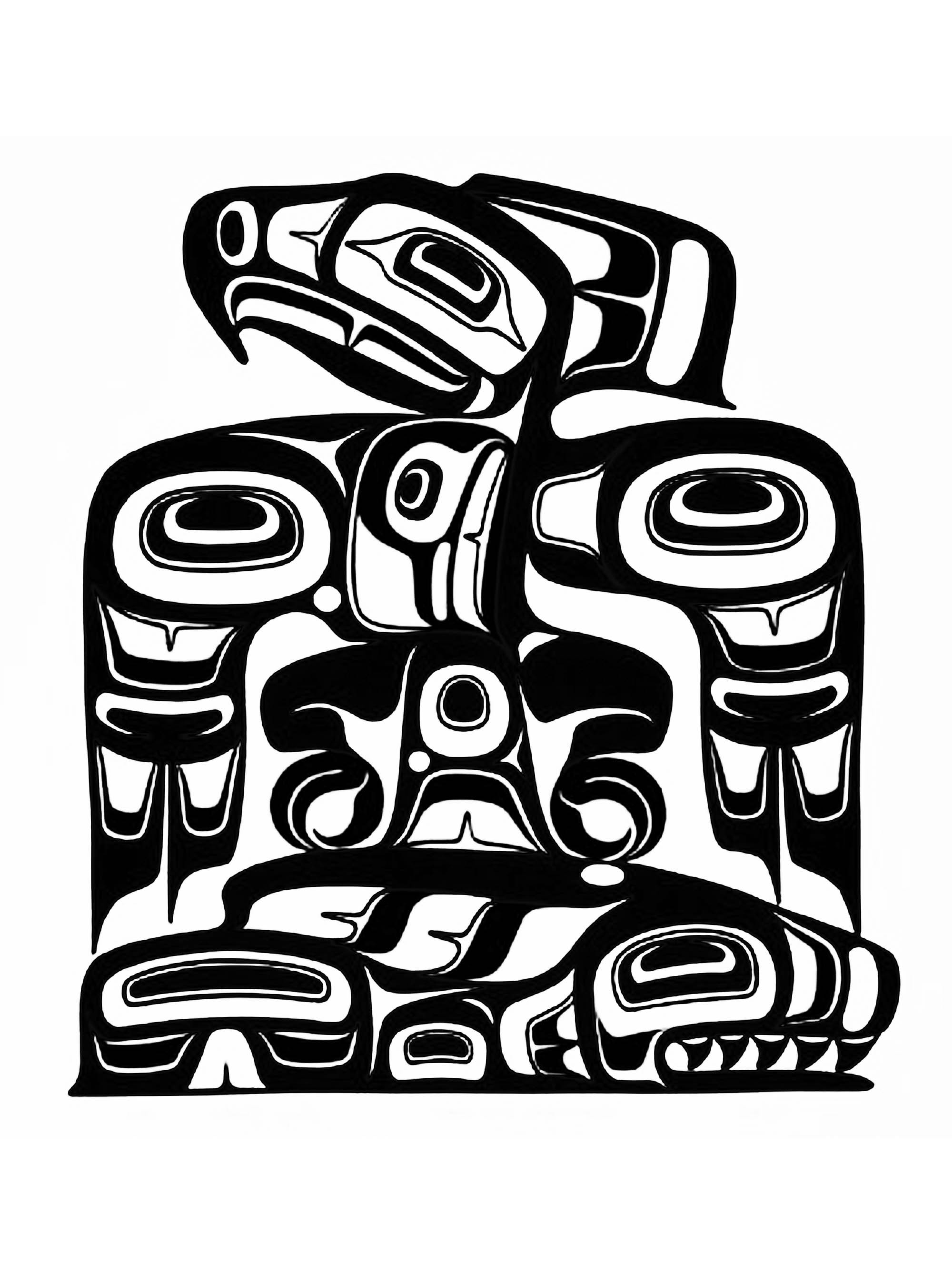 Art northwest coastal people thunderbird and whale - Native American ...