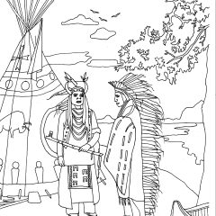 Printable Native Americans coloring sheets for adults