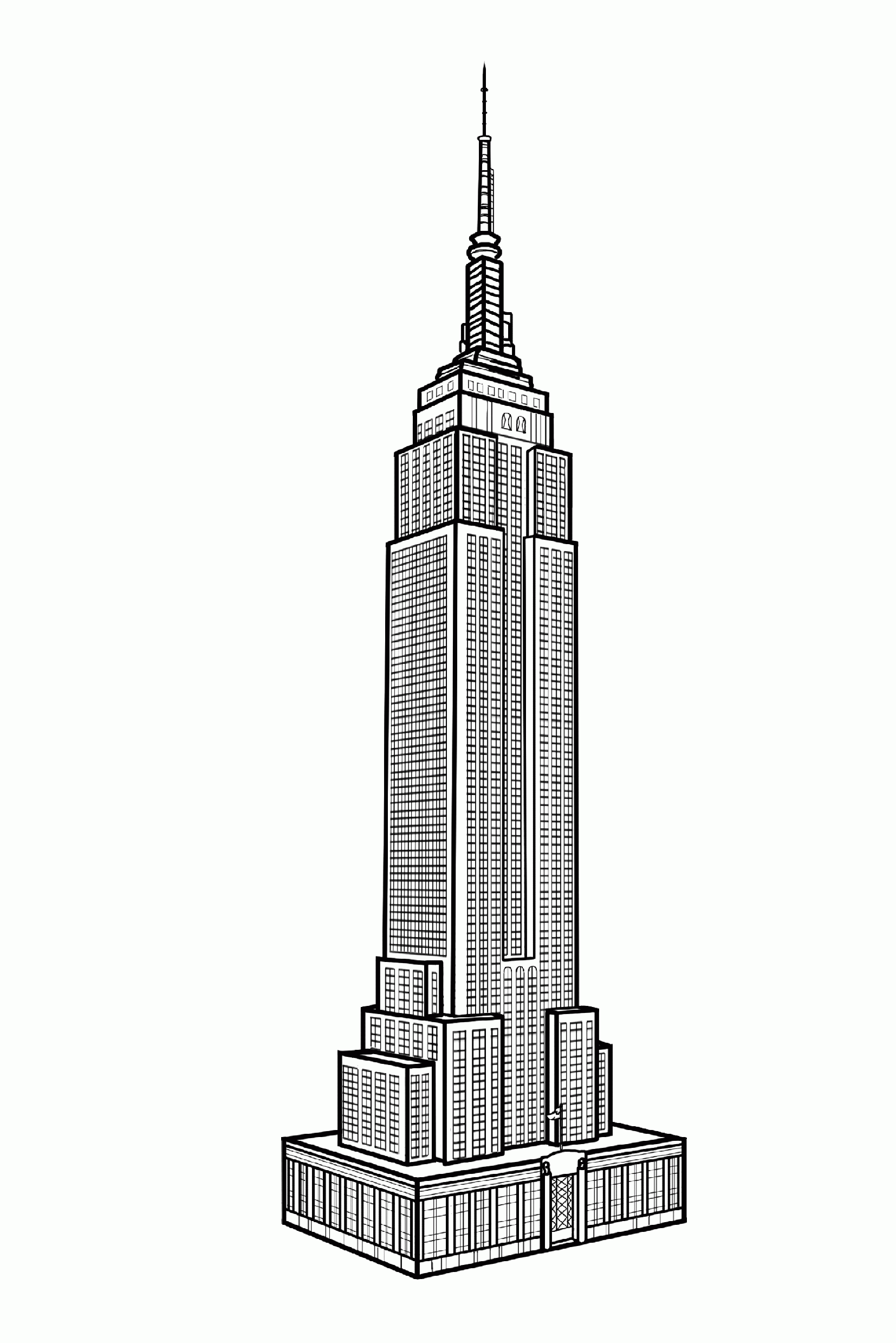 coloring adult new york empire state building