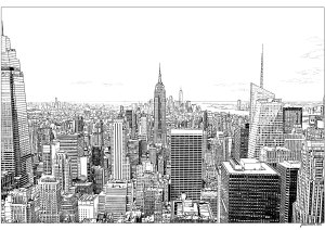 View of Manhattan from Top of the Rock (New York Coloring Page)