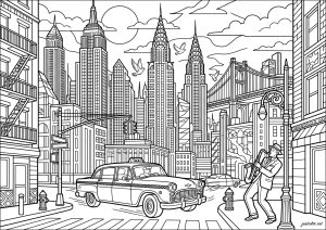 Art Deco Night Scene