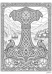 Mjölnir, Thor's hammer (2D view)