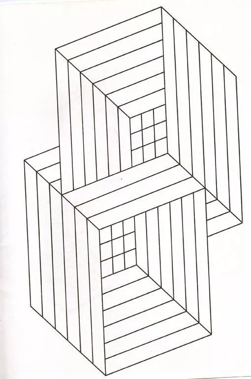 Illusion optic squares (Printable Optical Illusions (Op Art) Coloring Page for adults)