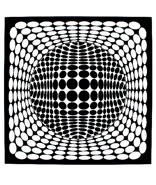 Op art illusion optique rond (Printable Optical Illusions (Op Art) Coloring Page for adults)