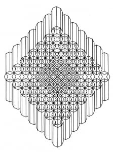 Great black & white drawing to color (Optical Illusions (Op Art) Coloring Page)
