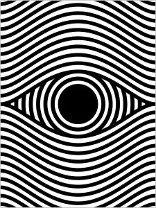 Op art eye portrait format