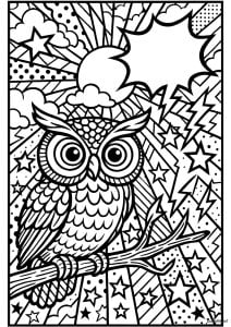 Geometric pop art owl