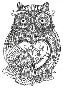 Pretty Owl full of details (Coloring Page)