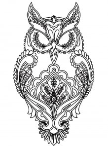 Beautiful Owl (Coloring Page)