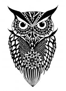 Black & white owl (Coloring Page)