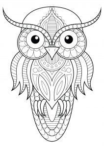 Coloring owl simple patterns 1