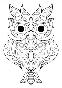 Coloring owl simple patterns 2