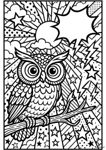 Pop Art Owl (Coloring Page)