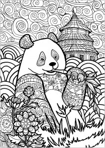 Coloring panda with patterns