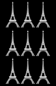 Printable Andy Warhol Coloring Page for adults : The famous Eiffel Tower