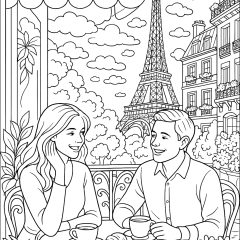 Printable Paris coloring sheets for adults