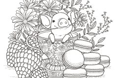 Printable Pigs coloring sheets for adults