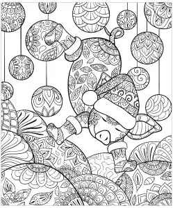 Pig christmas zentangle