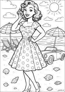 Retro elegance at the beach