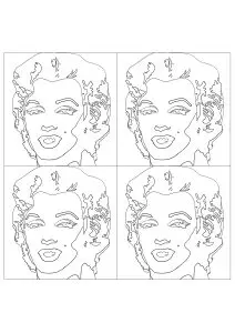 Andy Warhol   Shot Sage Blue Marilyn (four portrait version)