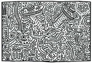 Coloring adult keith haring 8