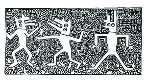 Printable Keith Haring Coloring Page for adults : Keith-haring-12
