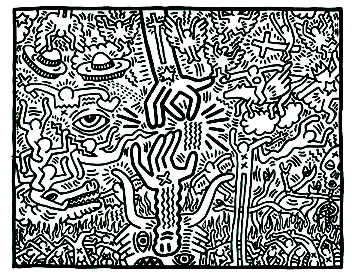 Coloring adult keith haring
