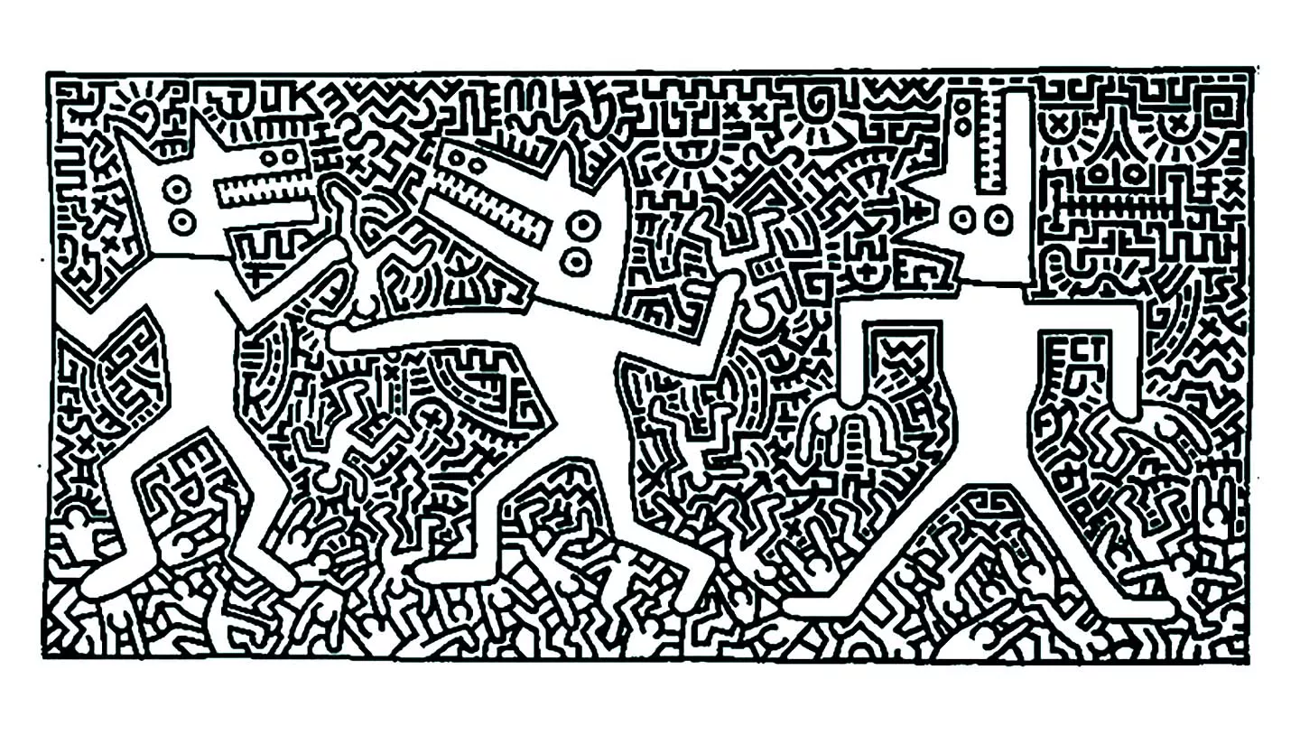 Keith haring - 12 (Printable Pop Art Coloring Page for adults)