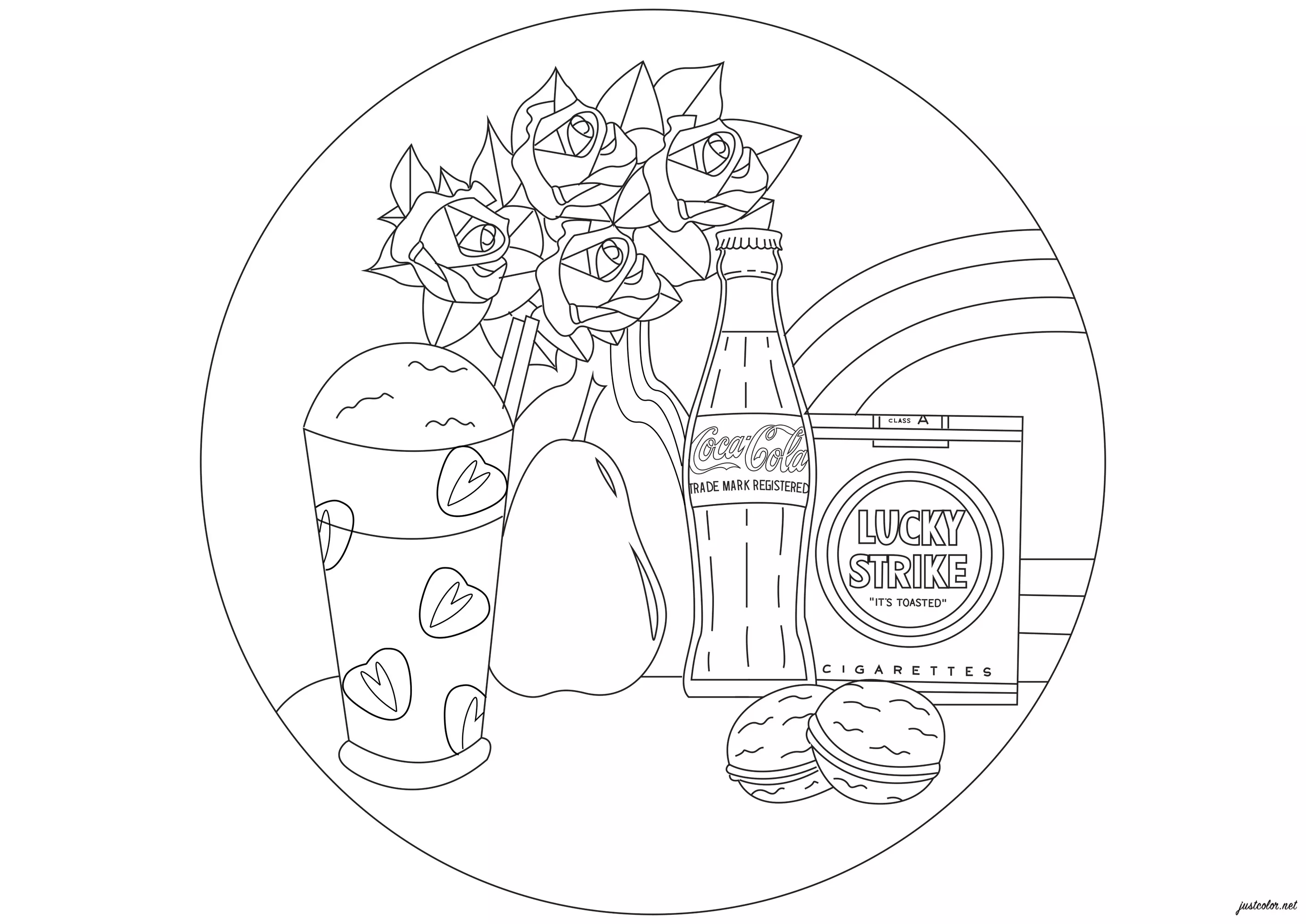 Tom Wesselmann - Still life n° -34 (Printable Pop Art Coloring Page for adults)