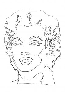 Andy Warhol - Shot Sage Blue Marilyn (Pop Art Coloring Page)