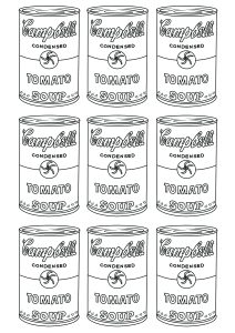 Campbell's Soup Cans (Pop Art Coloring Page)